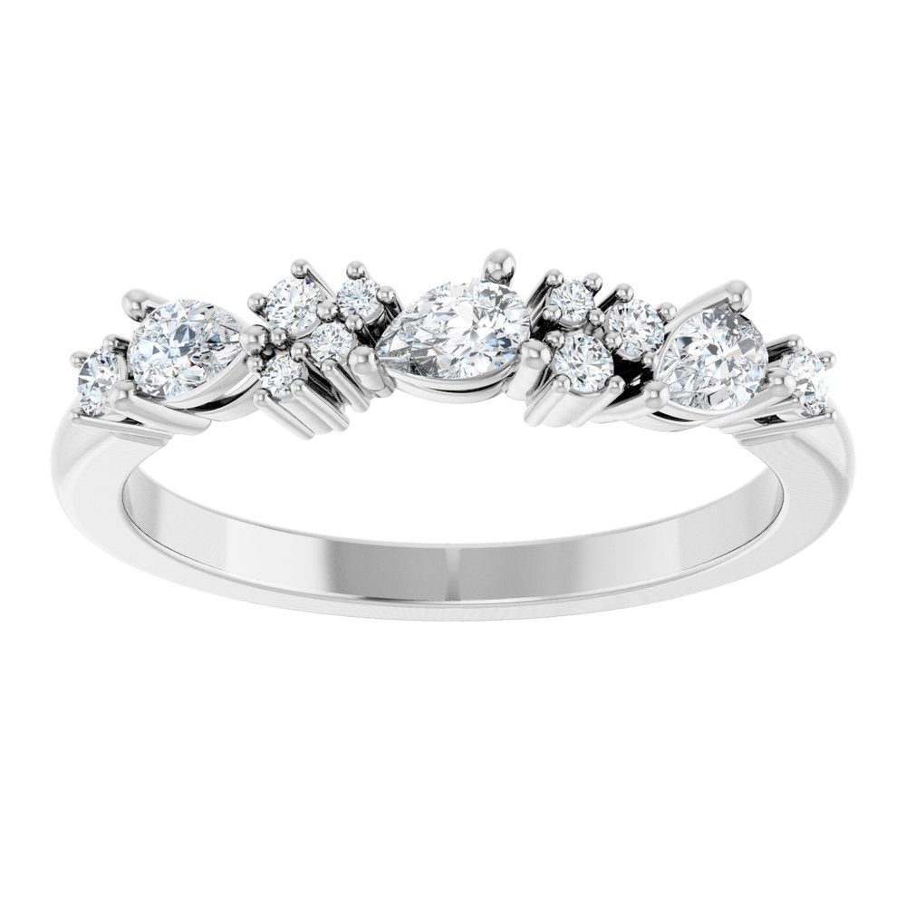 14K White 3/8 CTW Natural Diamond Anniversary Band