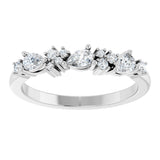 14K White 3/8 CTW Natural Diamond Anniversary Band