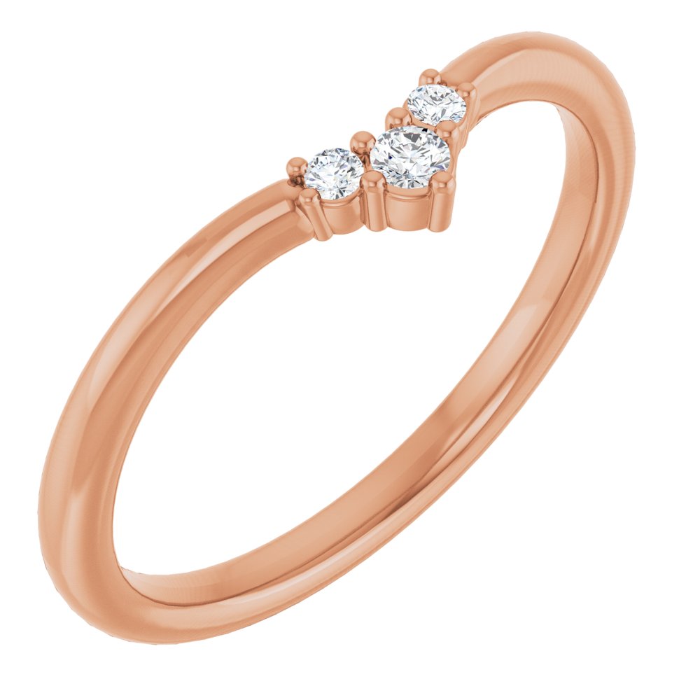 14K Rose Gold .06 CTW Natural Diamond Contour Band