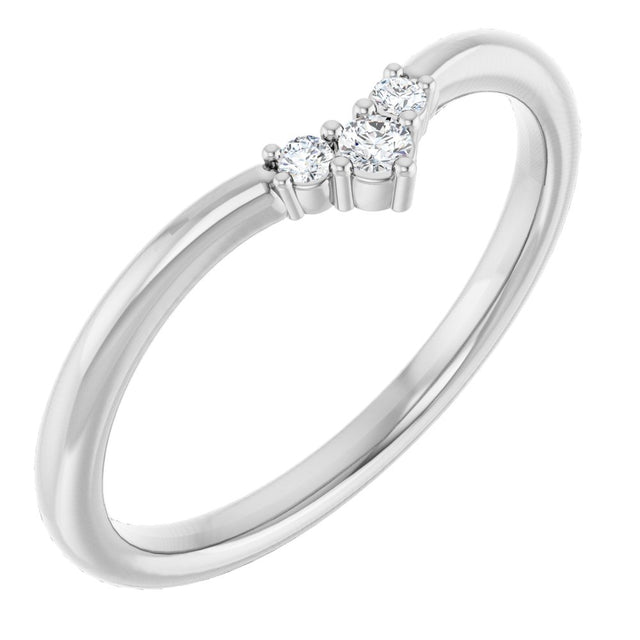 Platinum .06 CTW Natural Diamond Contour Band