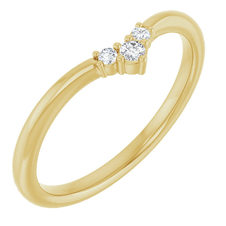 14K Yellow Gold .06 CTW Natural Diamond Contour Band