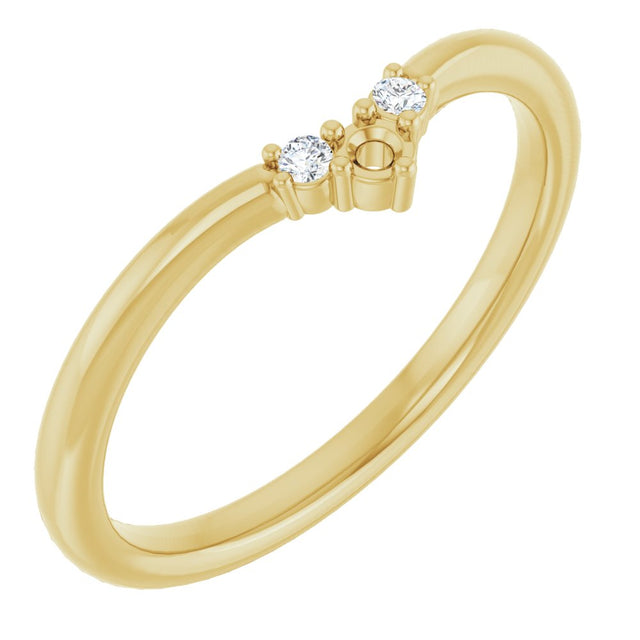 14K Yellow .06 CTW Lab-Grown Diamond Contour Band