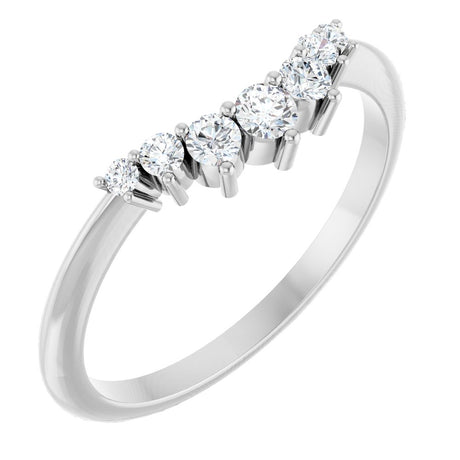 14K White Gold 1/5 CTW Lab-Grown Diamond Contour Band