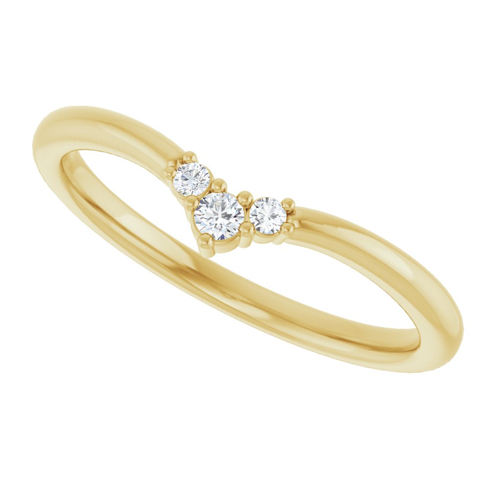 14K Yellow .06 CTW Natural Diamond Contour Band