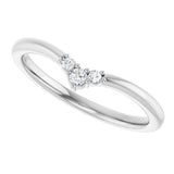 14K White Gold .06 CTW Natural Diamond Contour Band