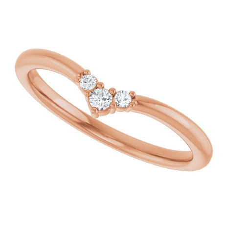14K Rose .06 CTW Natural Diamond Contour Band