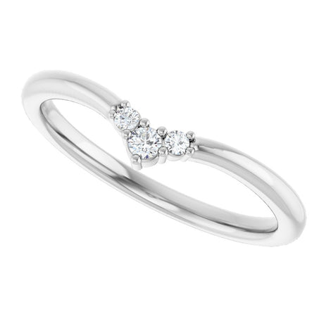 14K White Gold .06 CTW Natural Diamond Contour Band