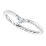 14K White .06 CTW Natural Diamond Contour Band