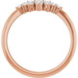 14K Rose 1/5 CTW Natural Diamond Contour Band