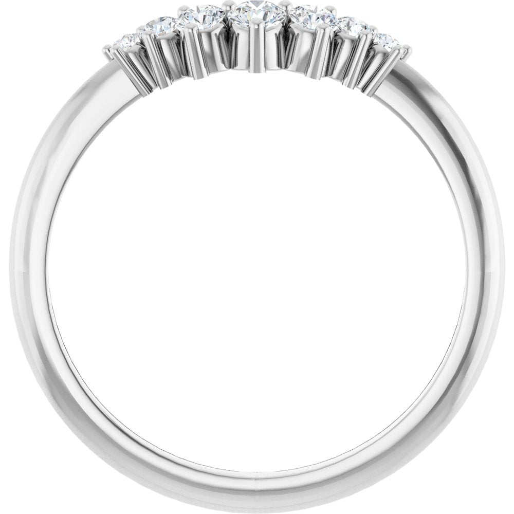 14K White 1/5 CTW Lab-Grown Diamond Contour Band