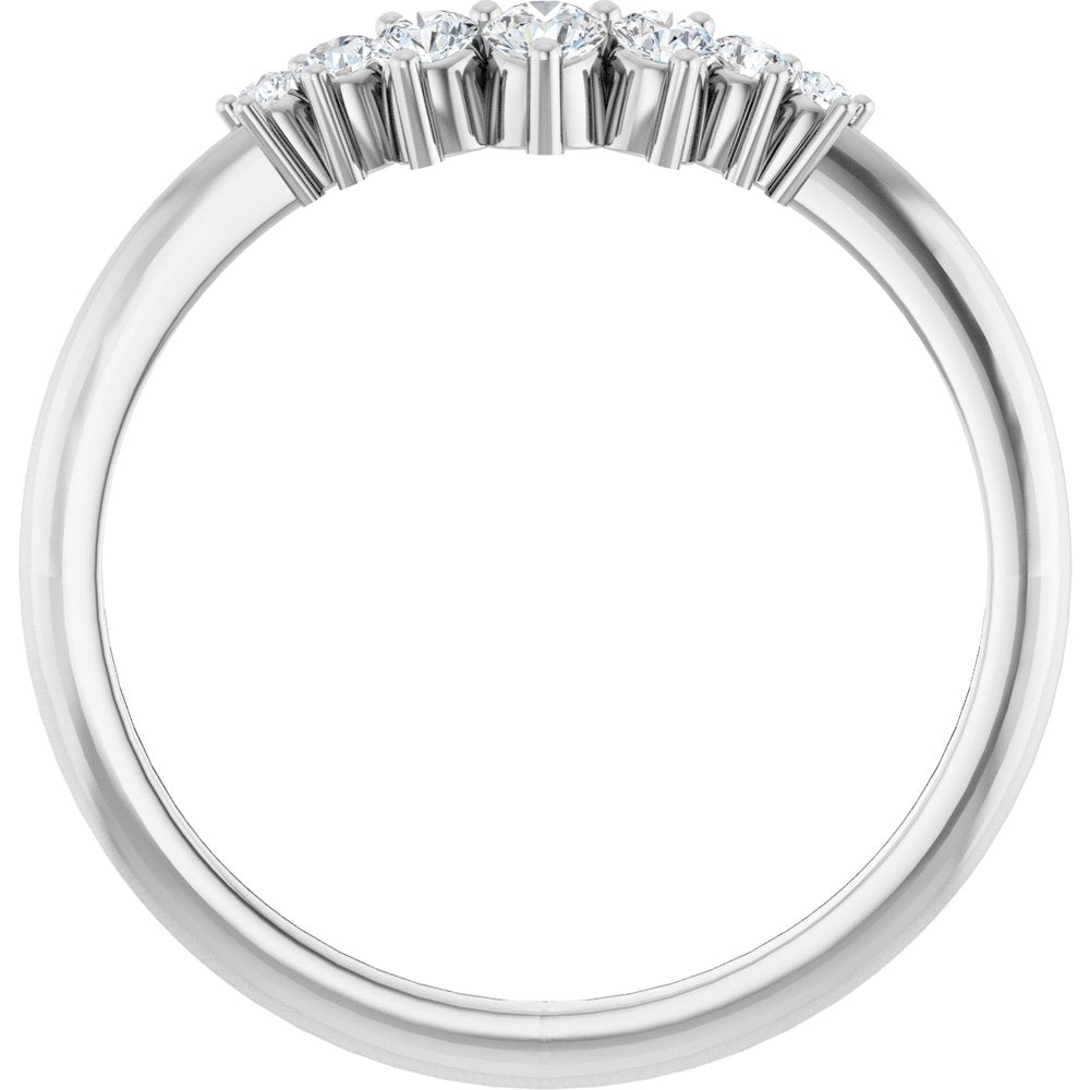 14K White Gold 1/5 CTW Natural Diamond Contour Band