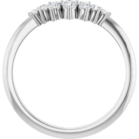 14K White 1/5 CTW Lab-Grown Diamond Contour Band