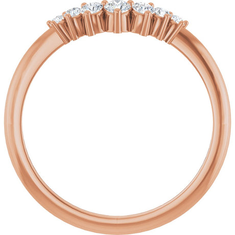 14K Rose Gold 1/5 CTW Natural Diamond Contour Band