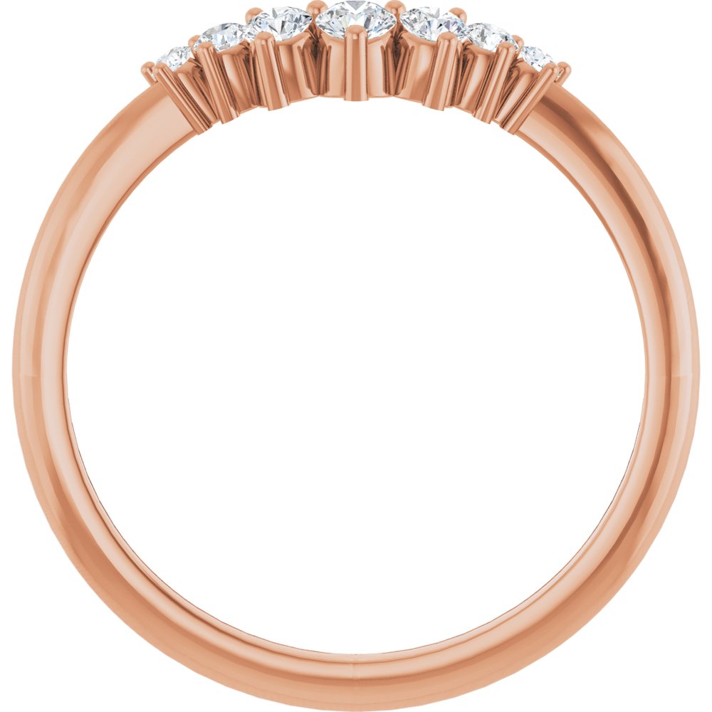 14K Rose 1/5 CTW Lab-Grown Diamond Contour Band