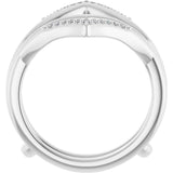 14K White 1/8 CTW Natural Diamond Double Row Ring Guard