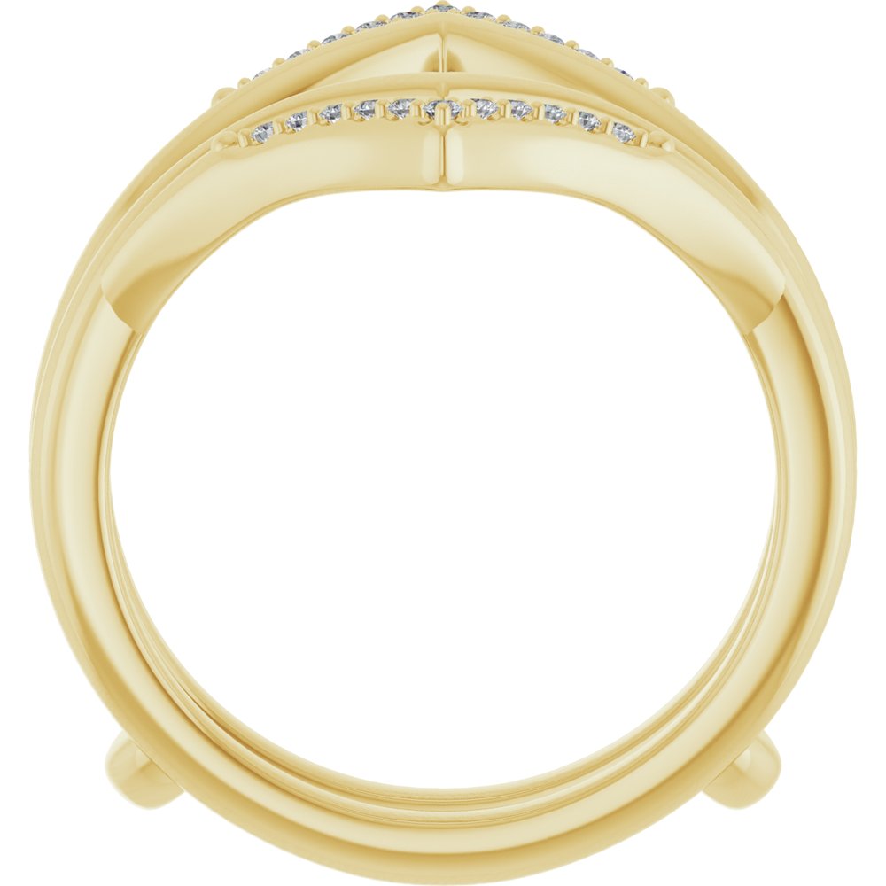 14K Yellow Gold 1/8 CTW Natural Diamond Double Row Ring Guard