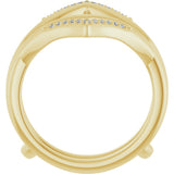 14K Yellow Gold 1/8 CTW Natural Diamond Double Row Ring Guard