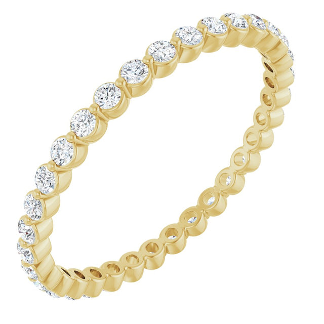 14K Yellow 3/8 CTW Natural Diamond Eternity Band Size 6.5