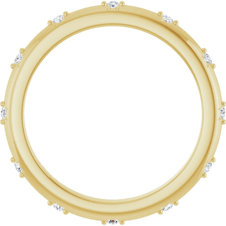14K Yellow Gold .06 CTW Natural Diamond Eternity Band Size 4.5