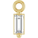 14K Yellow .04 CT Lab-Grown Diamond 2-Prong Dangle