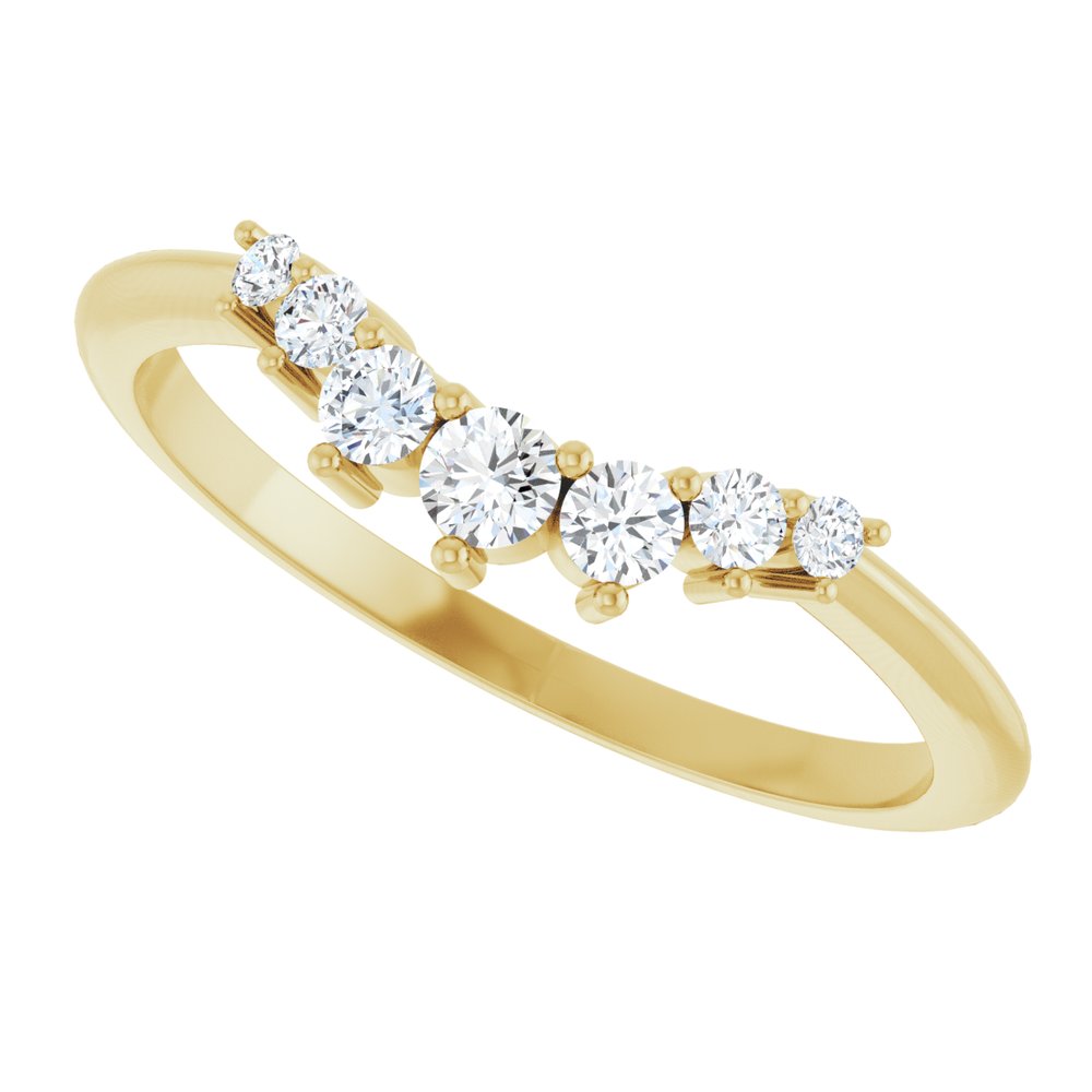 14K Yellow Gold 1/5 CTW Natural Diamond Contour Band