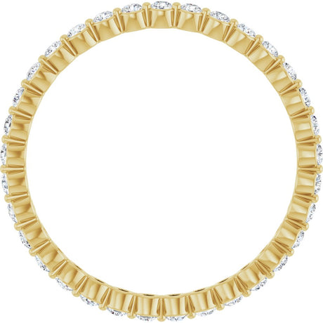 14K Yellow 3/8 CTW Natural Diamond Eternity Band Size 6.5