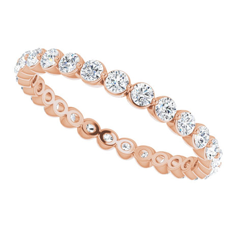 14K Rose 3/4 CTW Natural Diamond Eternity Band