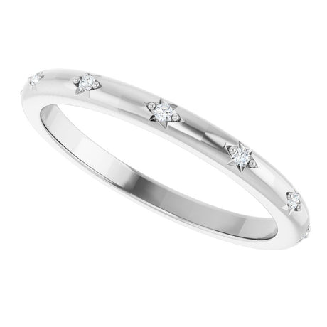 14K White Gold .05 CTW Natural Diamond Eternity Band Size 7