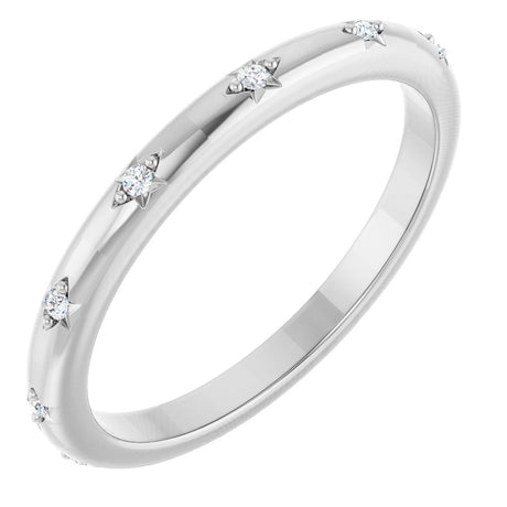 14K White Gold .05 CTW Natural Diamond Eternity Band Size 7