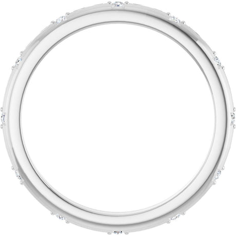 14K White .05 CTW Natural Diamond Eternity Band Size 7