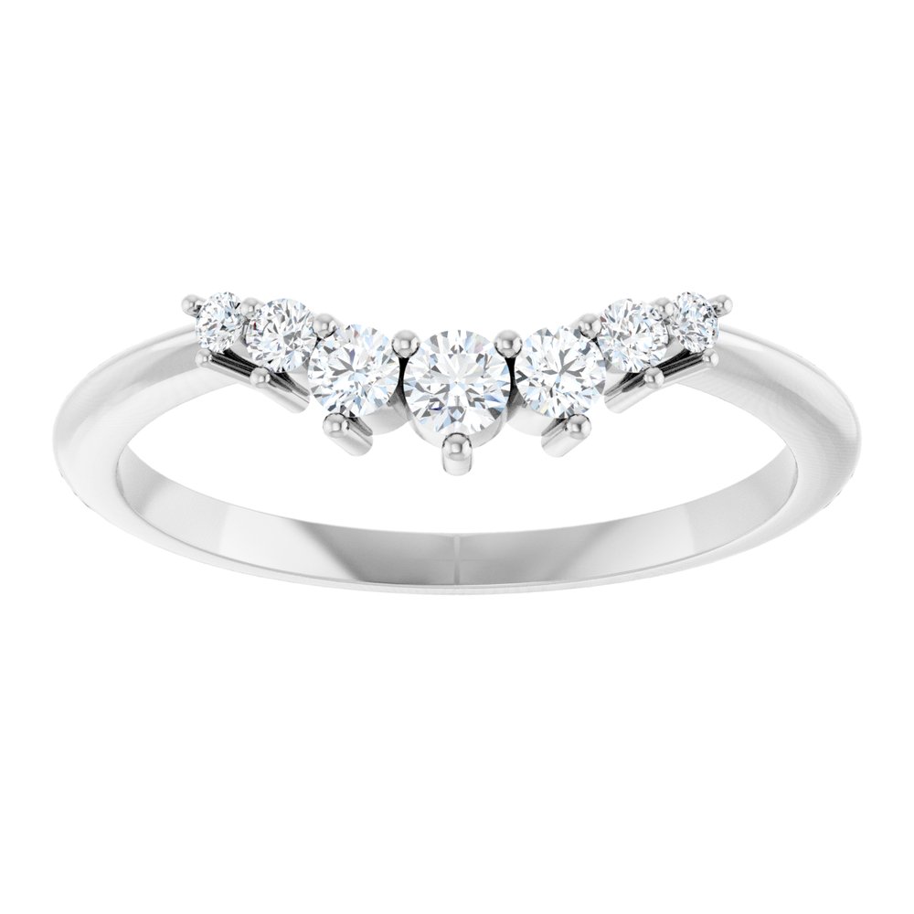14K White Gold 1/8 CTW Lab-Grown Diamond Contour Band