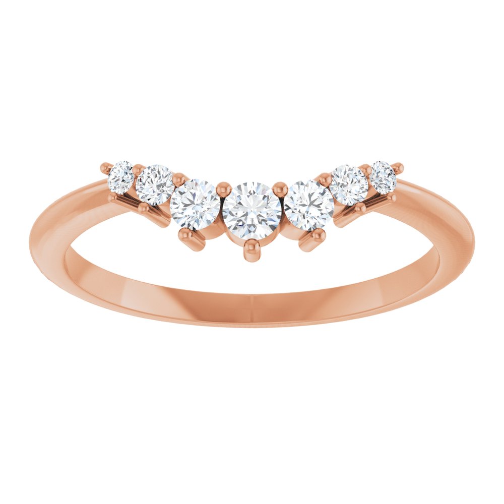 14K Rose Gold 1/5 CTW Natural Diamond Contour Band