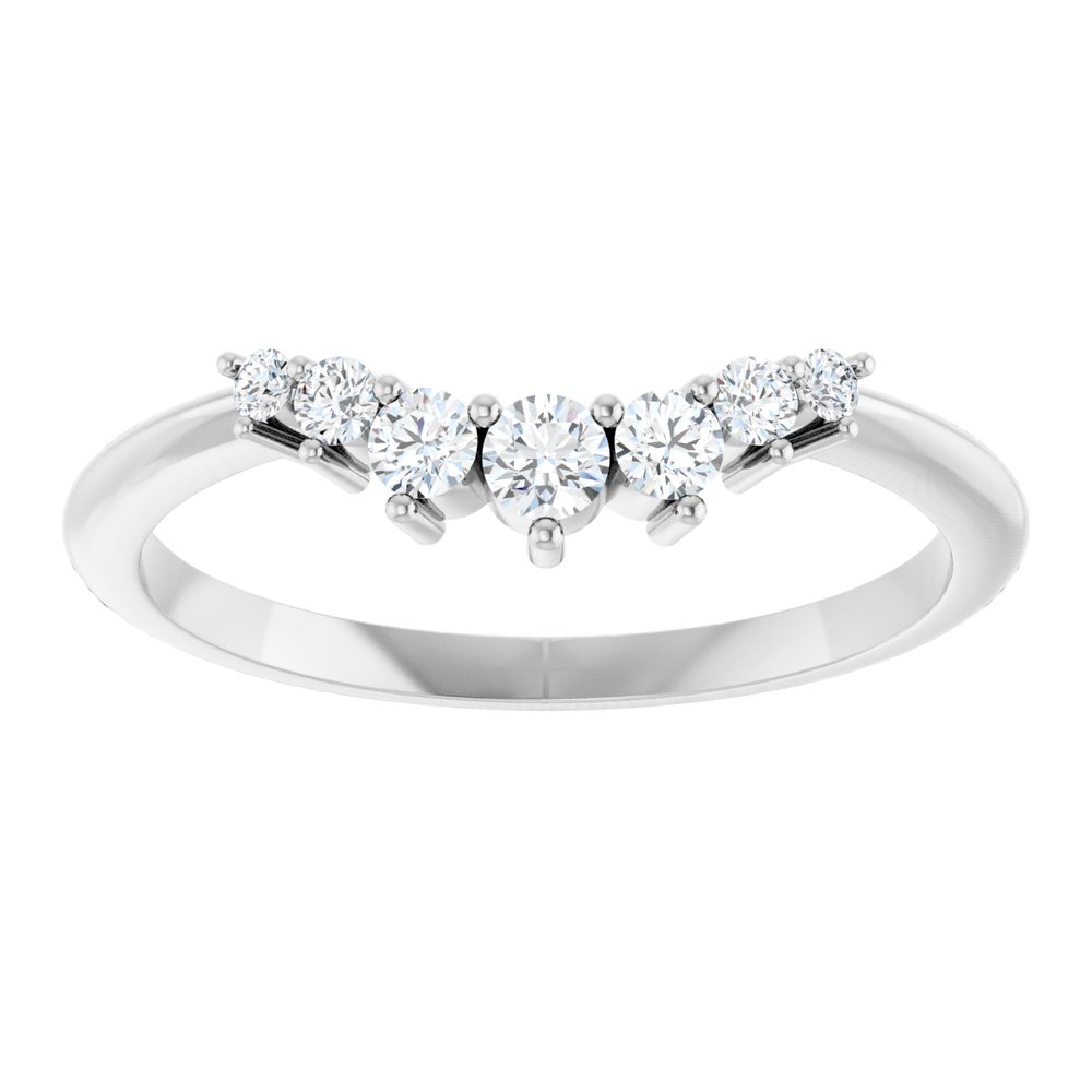 14K White 1/5 CTW Natural Diamond Contour Band