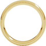 14K Yellow Gold 5 mm Beaded Comfort-Fit Half Round Band Size 7.5