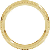 10K Yellow 5 mm Beaded Comfort-Fit Half Round Band Size 8
