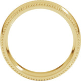 10K Yellow Gold 6 mm Beaded Comfort-Fit Half Round Band Size 6.5