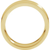 14K Yellow 7 mm Milgrain Stepped-Edge Concave Band