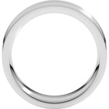 Continuum Sterling Silver 7 mm Milgrain Stepped-Edge Concave Band Size 9.5