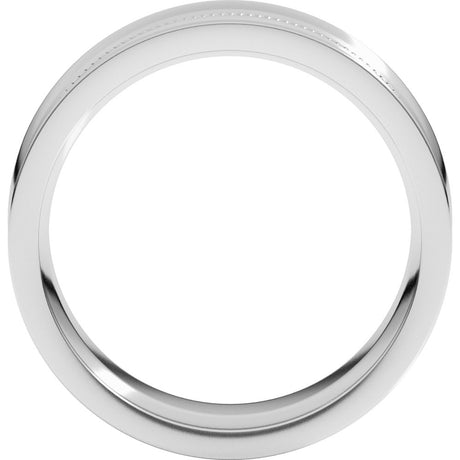 Continuum Sterling Silver 7 mm Milgrain Stepped-Edge Concave Band Size 9.5