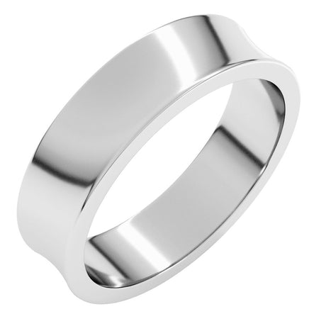 14K White 5 mm Lightweight Concave Band Size 10.5