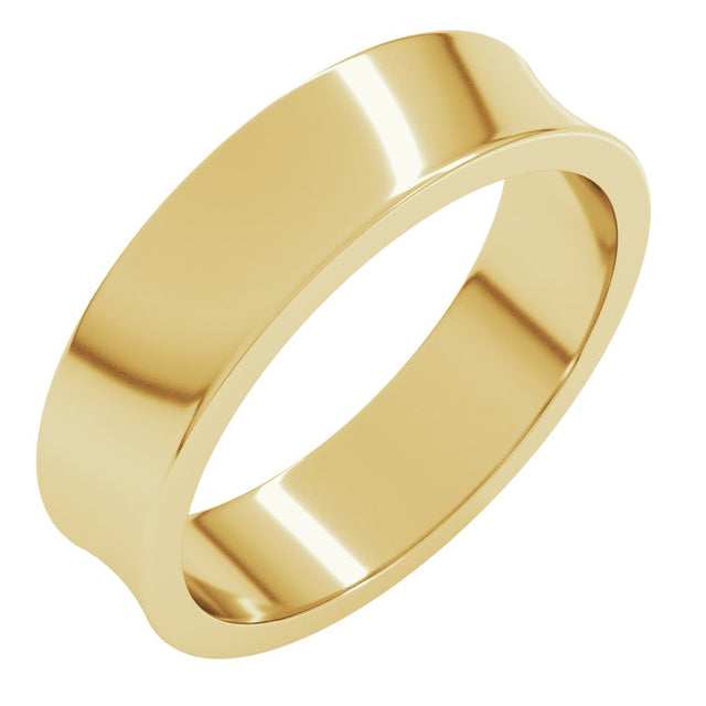 10K Yellow 5 mm Lightweight Concave Band Size 6.5