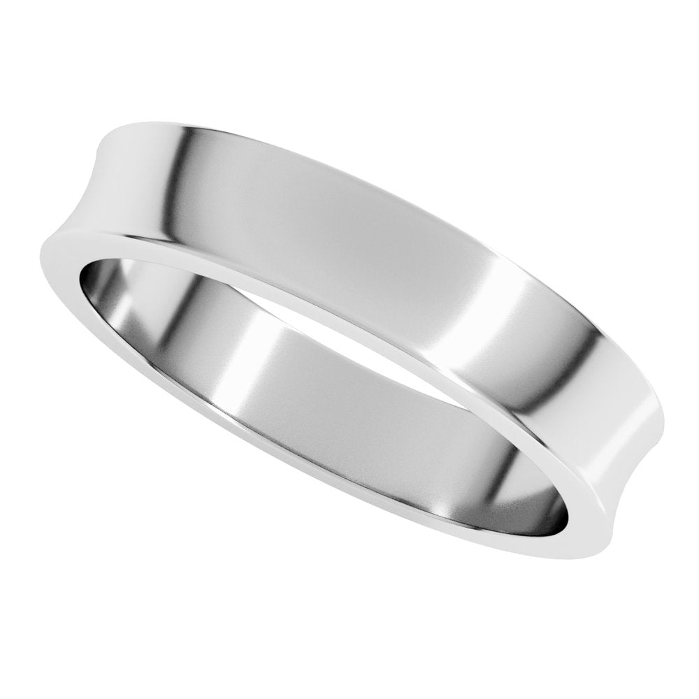 14K White 4 mm Concave Light Band Size 7