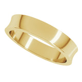 14K Yellow 4 mm Concave Light Band