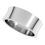 14K White 7 mm Lightweight Concave Band Size 6.5
