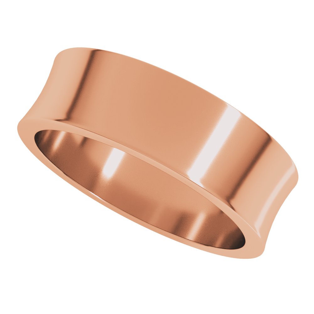 14K Rose 6 mm Concave Light Band Size 6.5