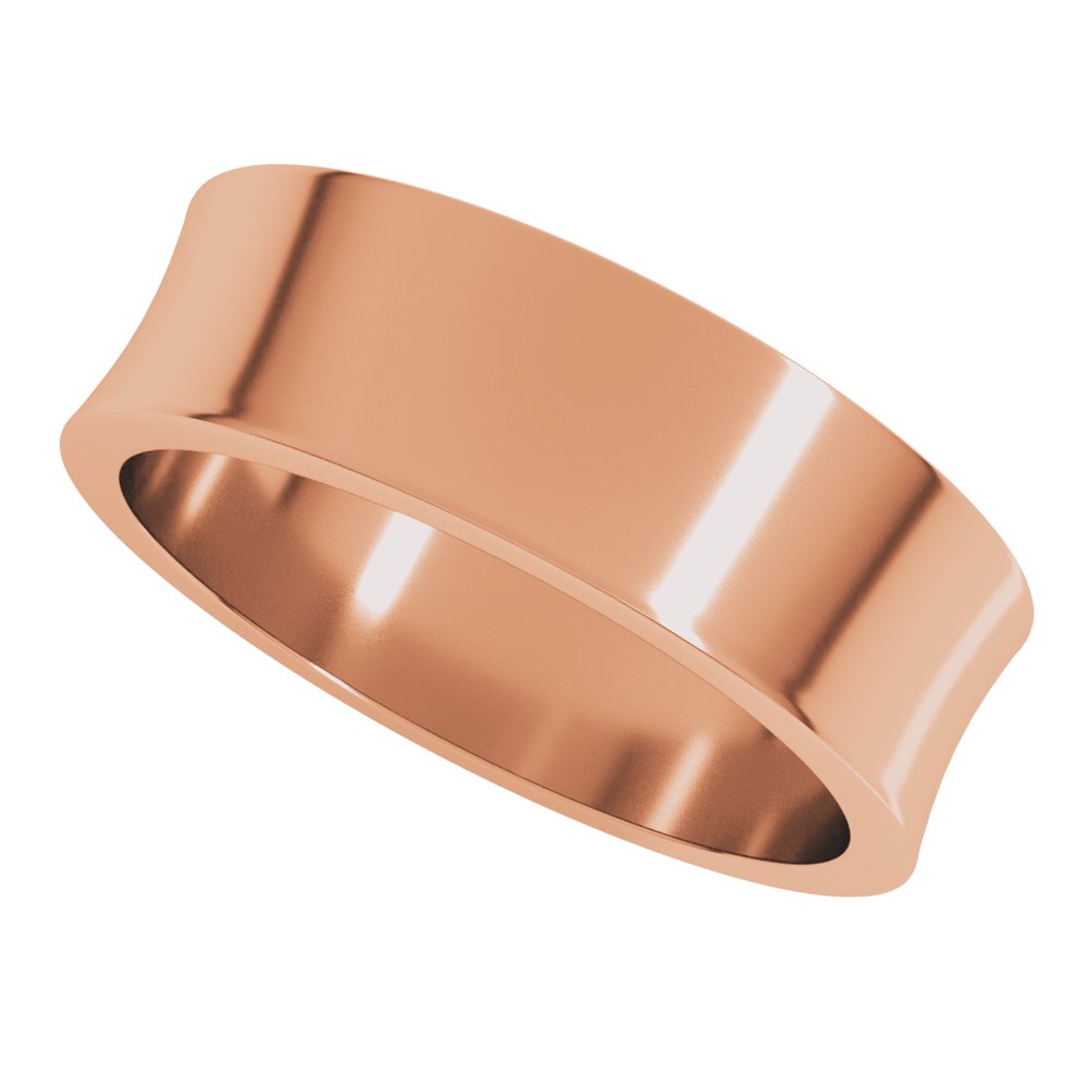 14K Rose 6 mm Lightweight Concave Band Size 10