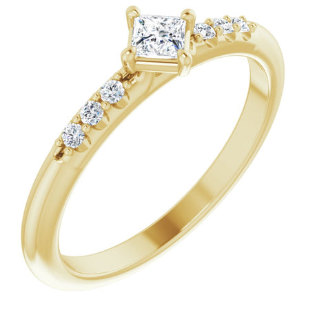 14K Yellow 1/4 CTW Natural Diamond Stackable Ring