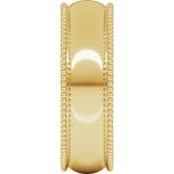 10K Yellow 6 mm Beaded Comfort-Fit Half Round Band