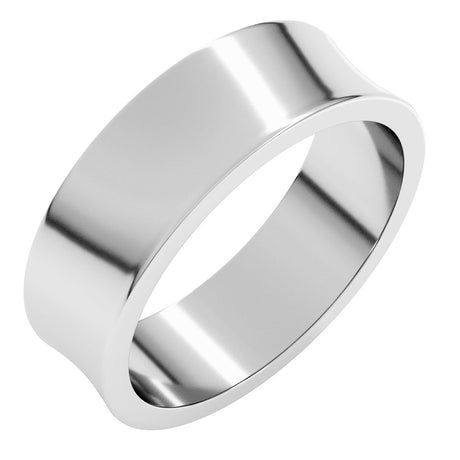 10K White 6 mm Lightweight Concave Band Size 8.5