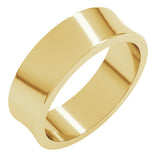 14K Yellow 6 mm Concave Light Band Size 11